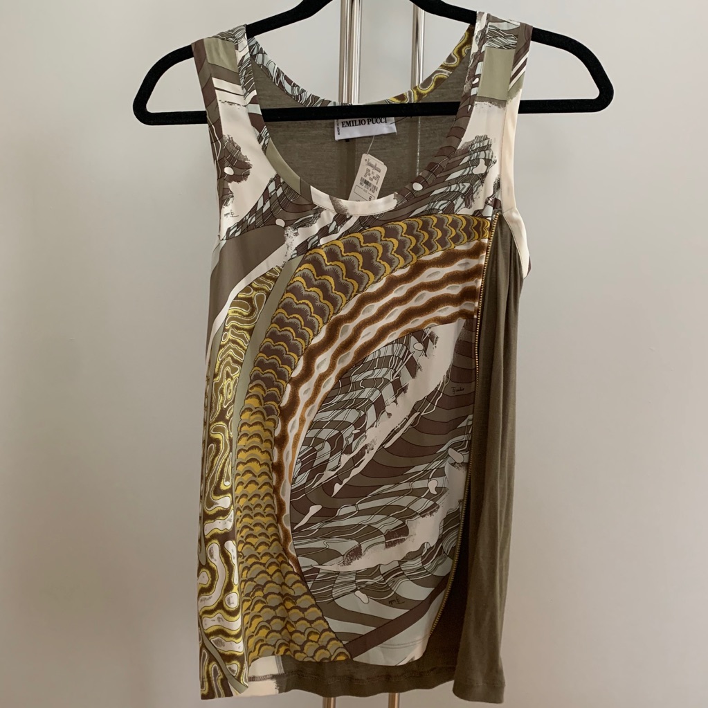 Emilio Pucci Silk Print Tank With Zip Nwt